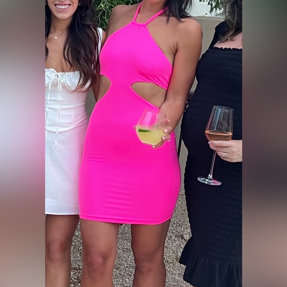 SKIMS Pink halter Bodycon Dress